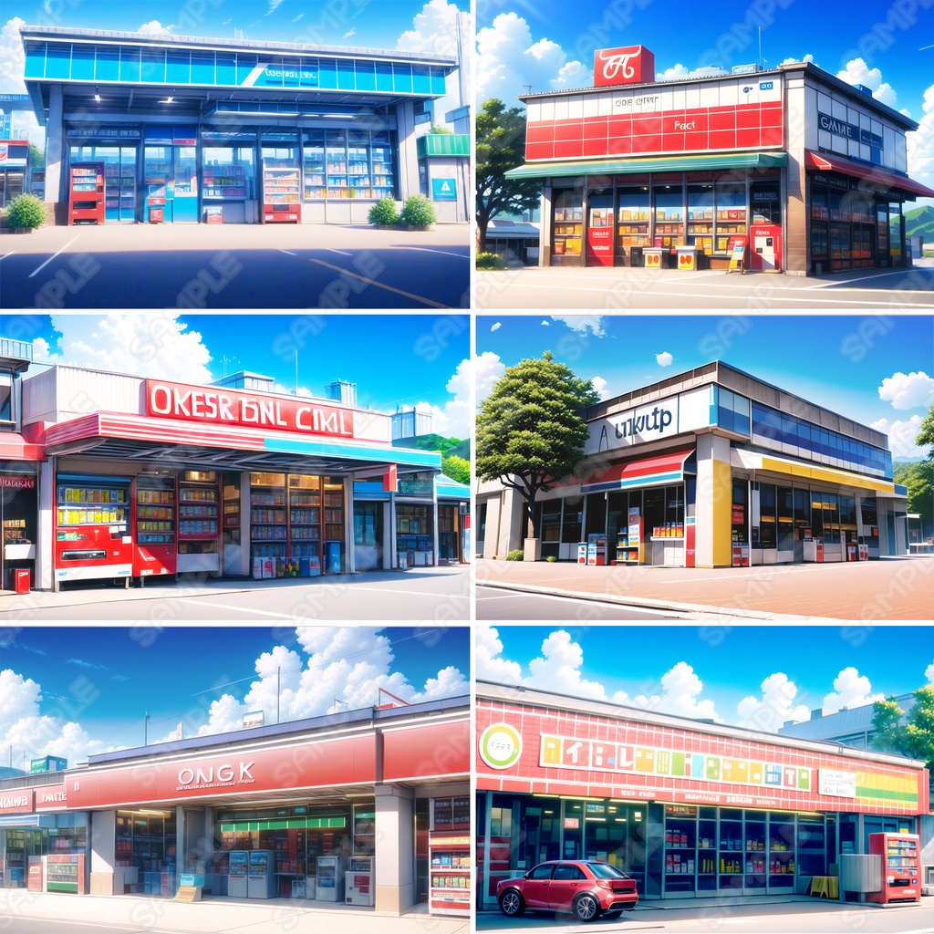 【BG005】コンビニ背景素材_20枚セット