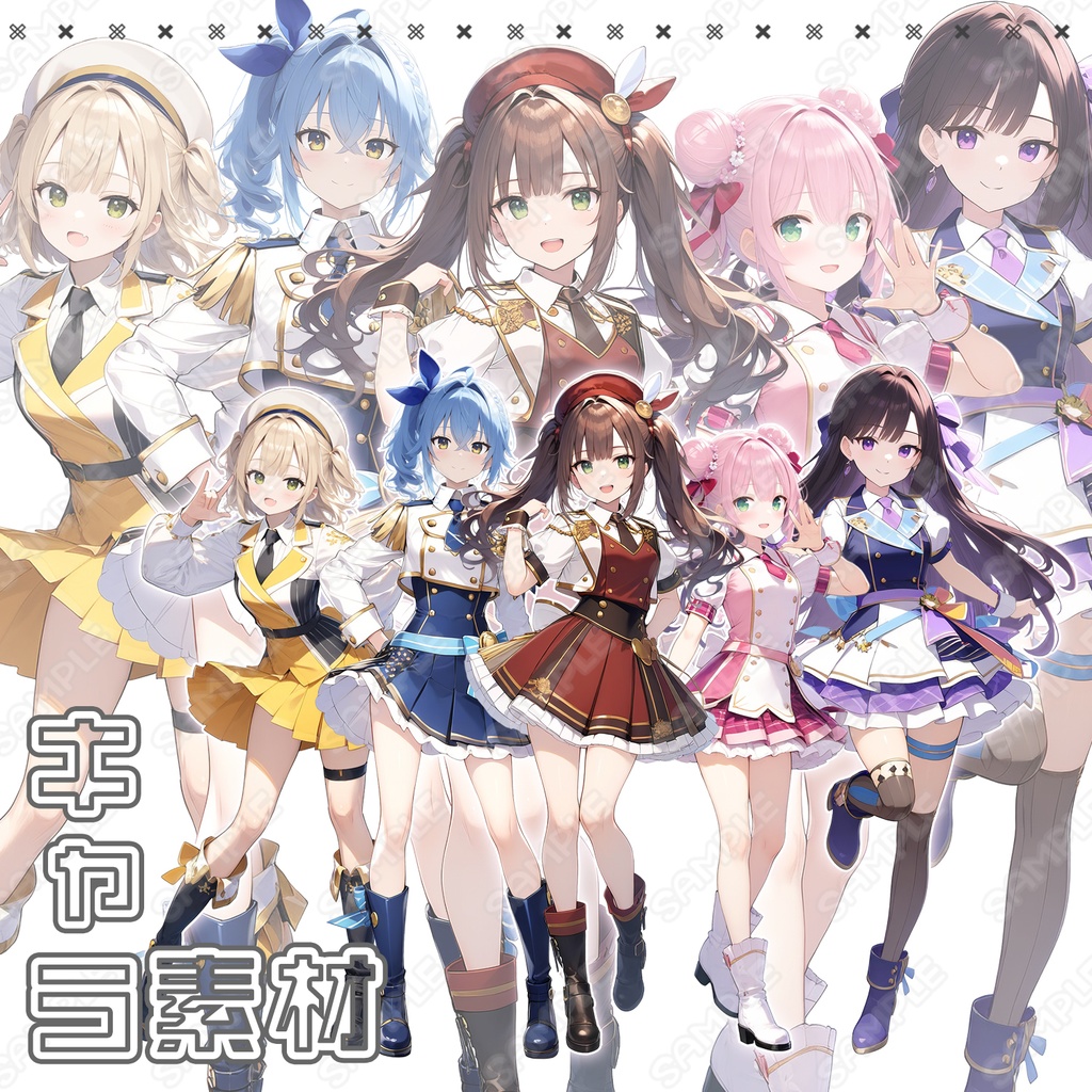 【062】キャラ素材_アイドル女性【5体セット有】