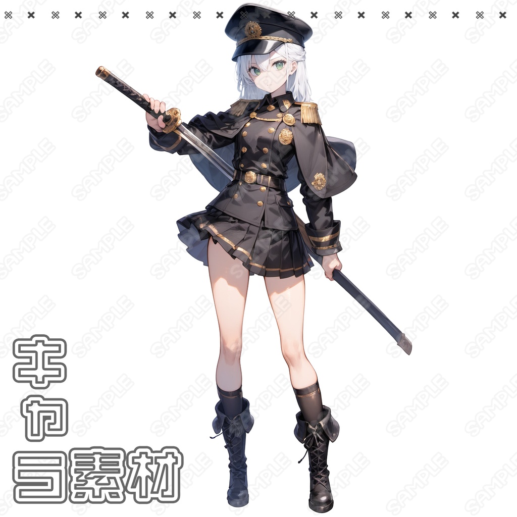 【067】キャラ素材_軍服風_少年少女セット