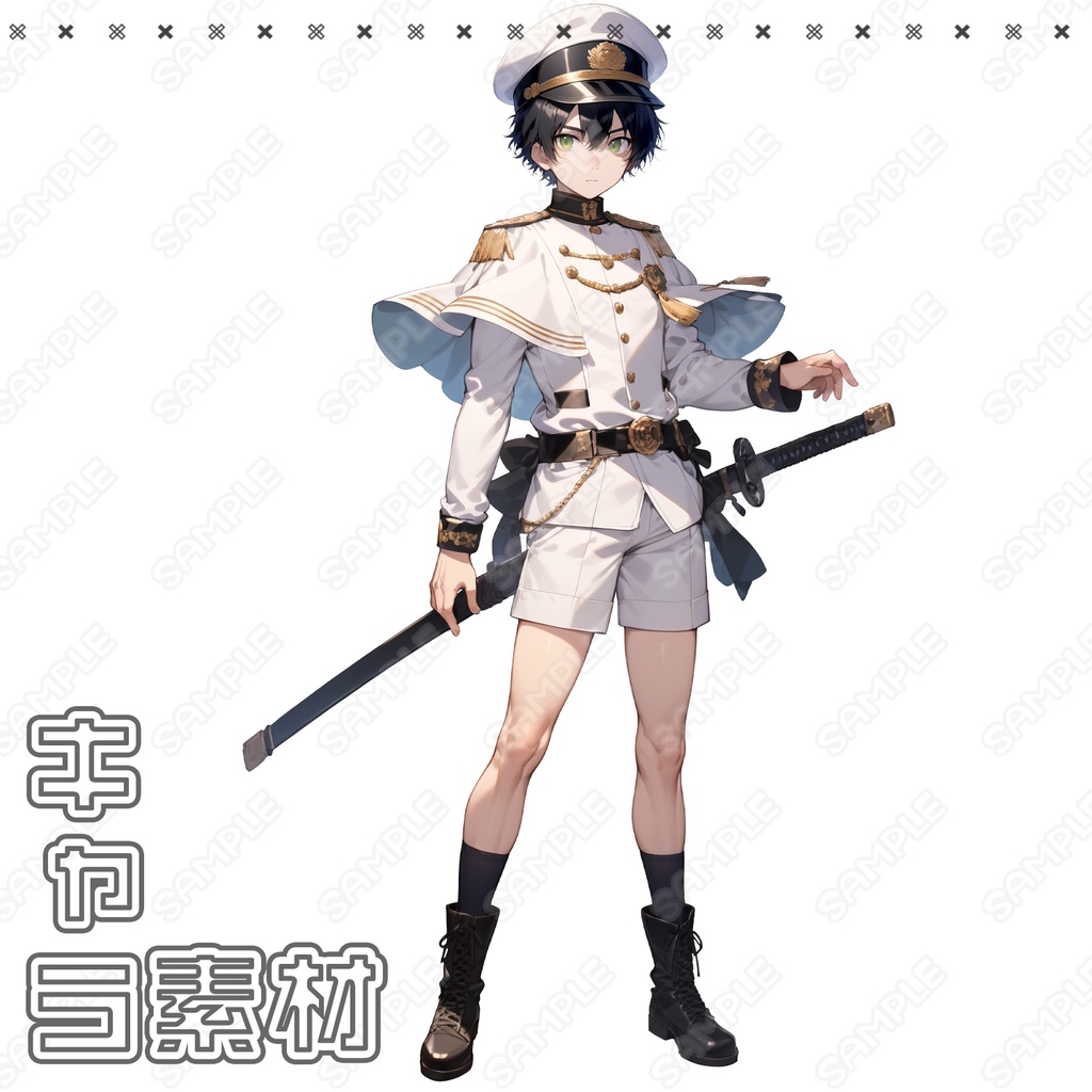 【067】キャラ素材_軍服風_少年少女セット