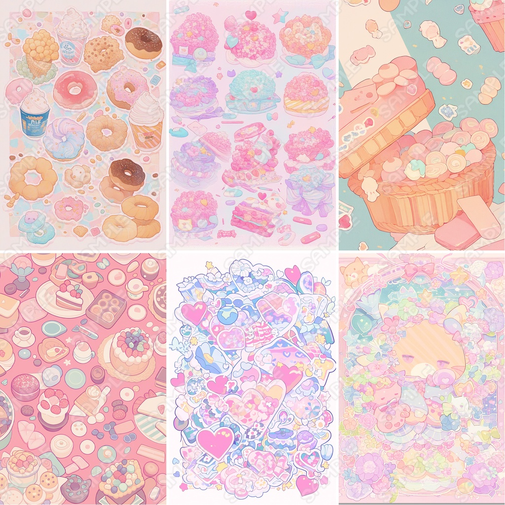 【BG008】お手軽_POP・キュート柄_背景素材10枚セット