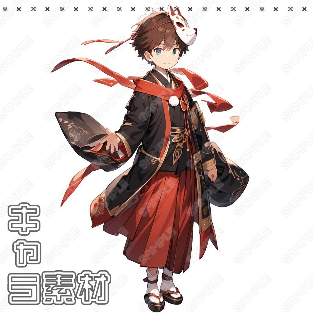 【070】キャラ素材_狐面の少年