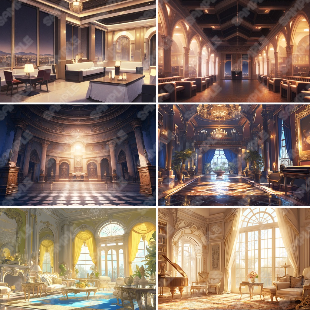 【BG009】ゴシック風の部屋_背景素材_20枚セット