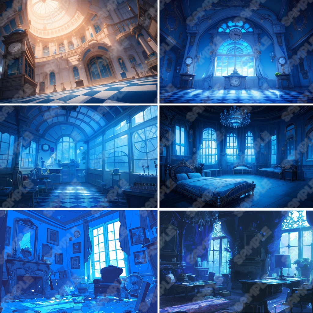 【BG009】ゴシック風の部屋_背景素材_20枚セット