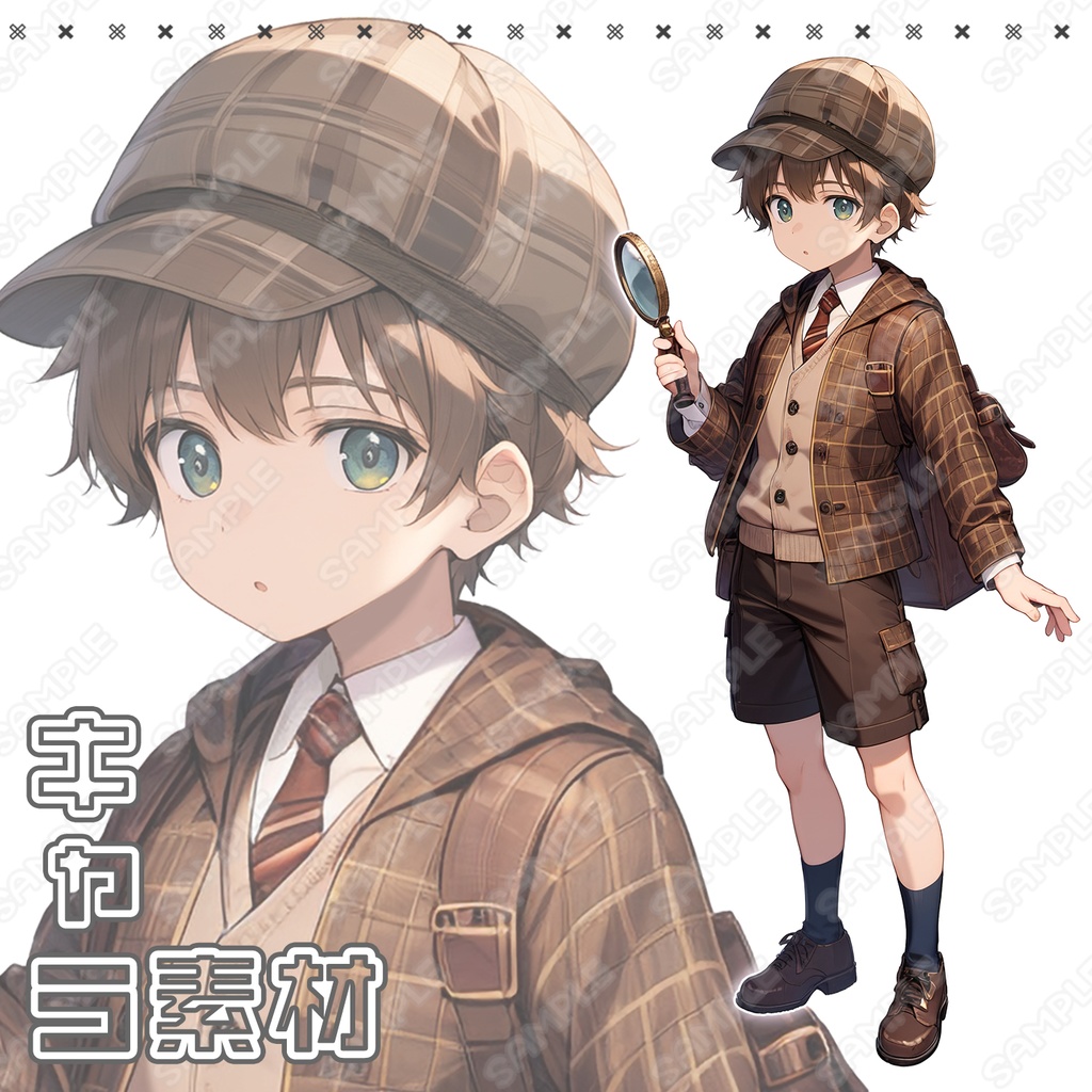 【073】キャラ素材_探偵風男性_助手付き_【3体セット】