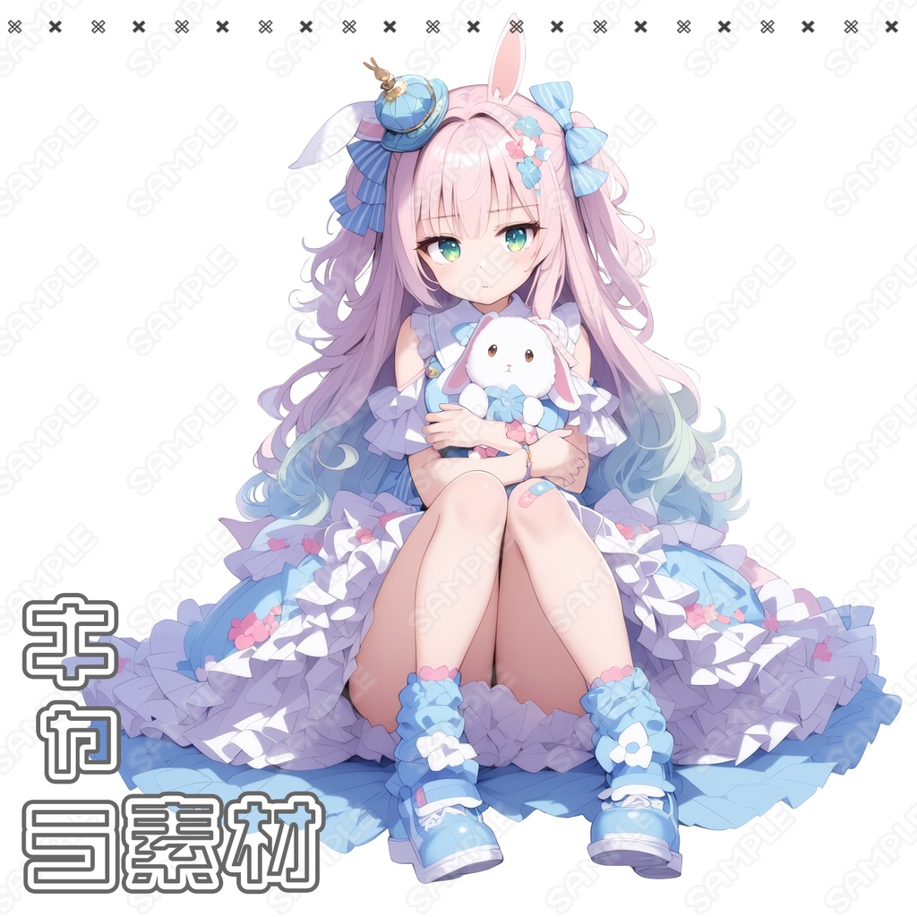 【074】キャラ素材_不機嫌そうな少女_うさ耳