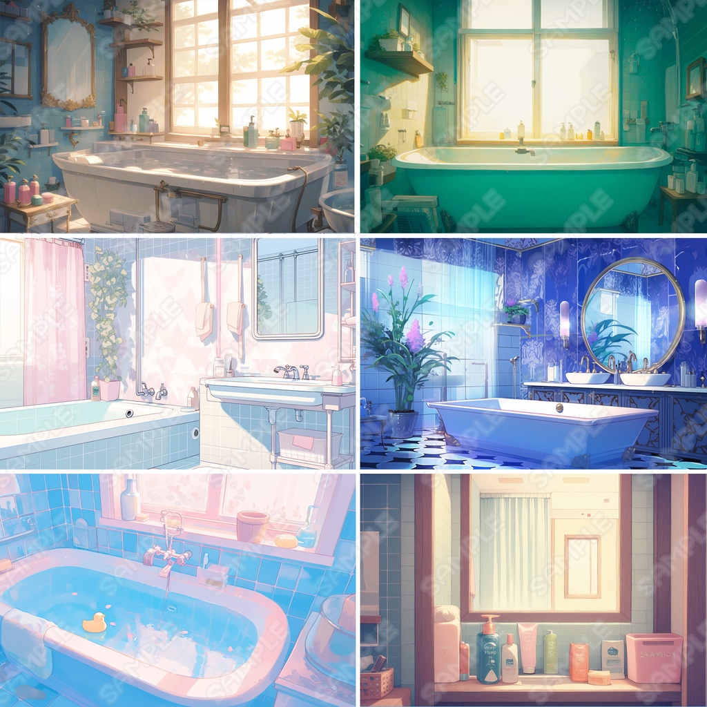 【BG011】キッチン_リビング_バスルーム背景素材_30枚セット