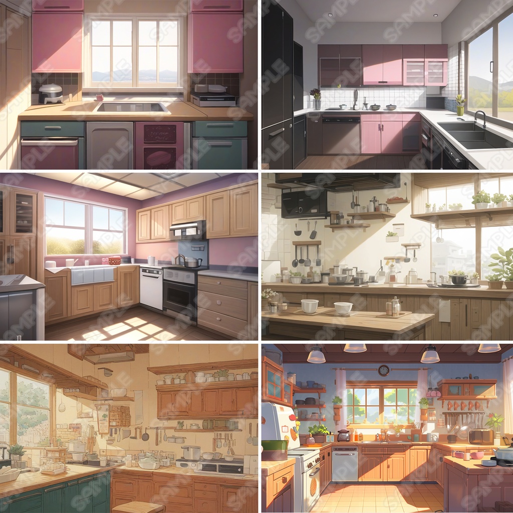 【BG011】キッチン_リビング_バスルーム背景素材_30枚セット