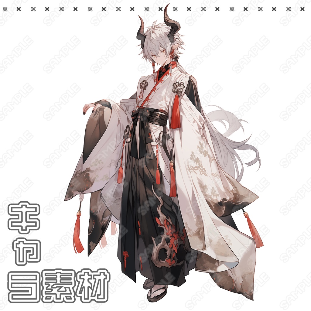 【103】キャラ素材_白鬼_黒鬼_2体セット