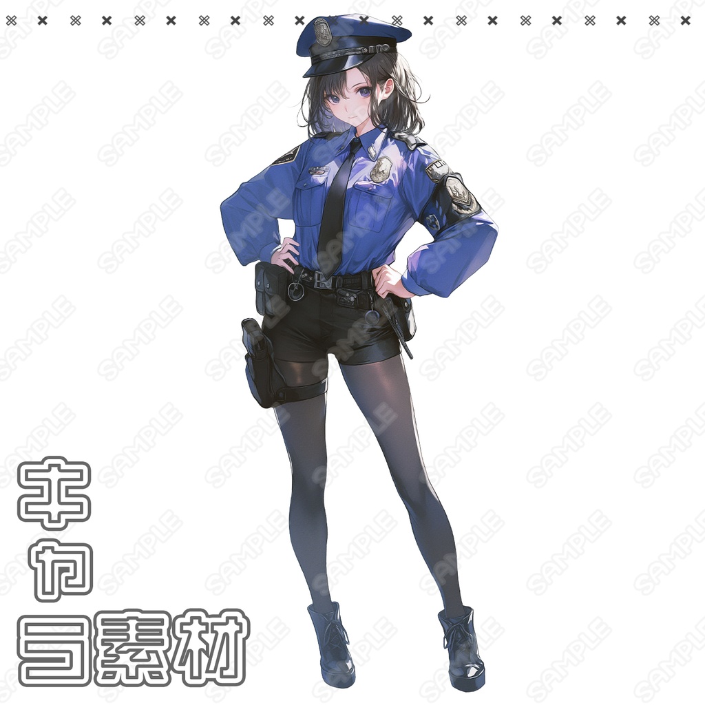 【104】キャラ素材_警察官風_男女セット