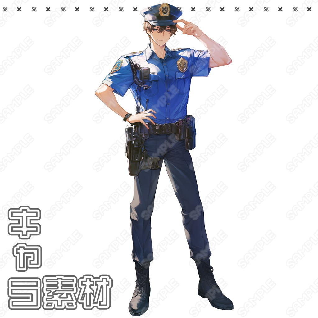 【104】キャラ素材_警察官風_男女セット
