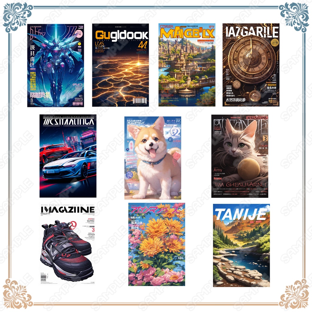 【Item006】本・雑誌の表紙風_イラスト素材_20種セット