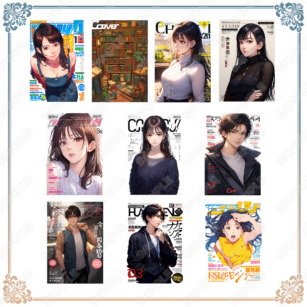 【Item006】本・雑誌の表紙風_イラスト素材_20種セット