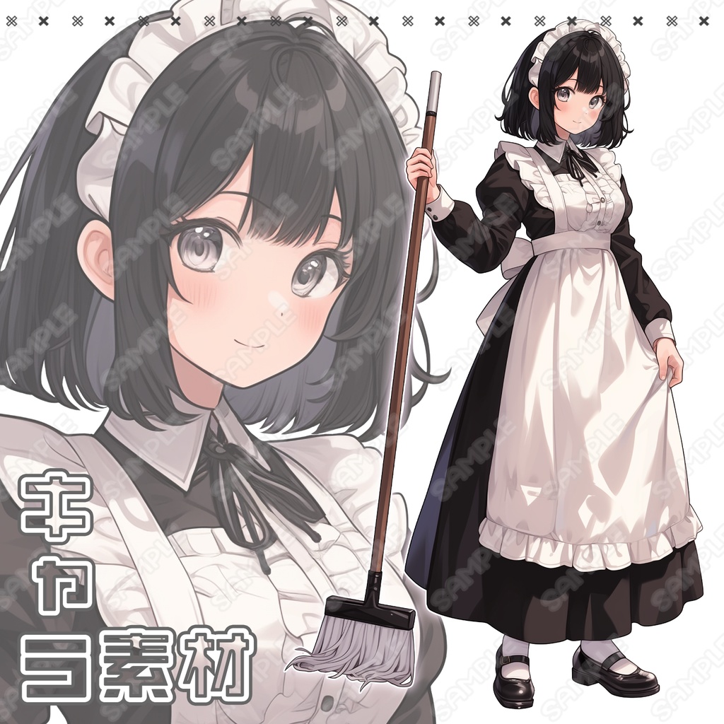 【117】キャラ素材_メイドさん風の女性
