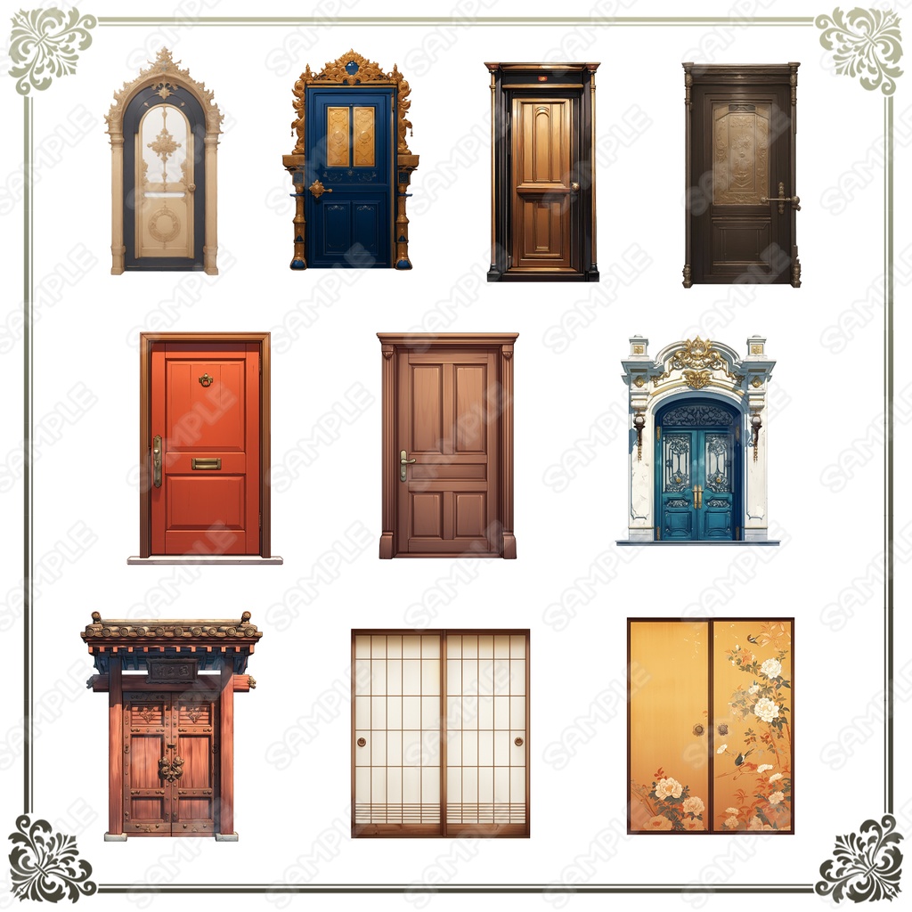 【Item008】ドア・窓素材_20種セット