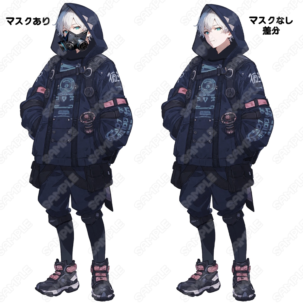 【133】キャラ素材_ガスマスクの男性