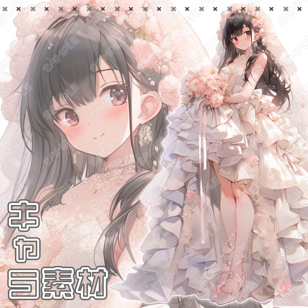 【134】キャラ素材_花嫁風の女性