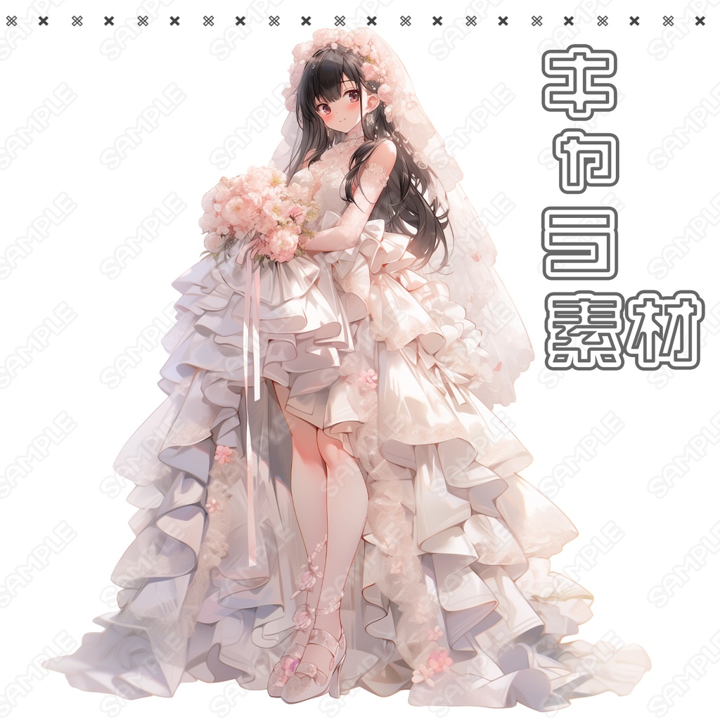 【134】キャラ素材_花嫁風の女性