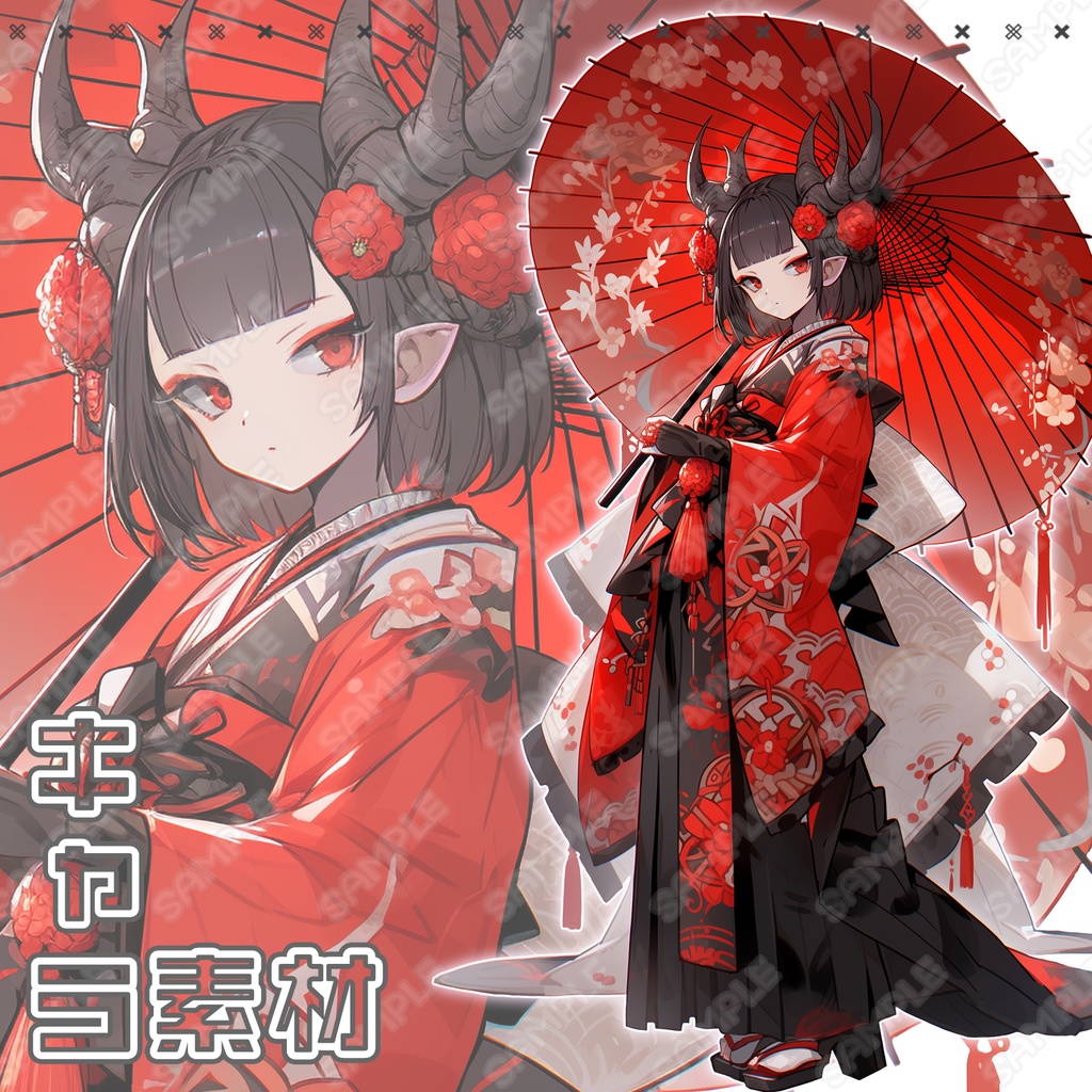 【136】キャラ素材_和装少女_あやかし・妖怪風