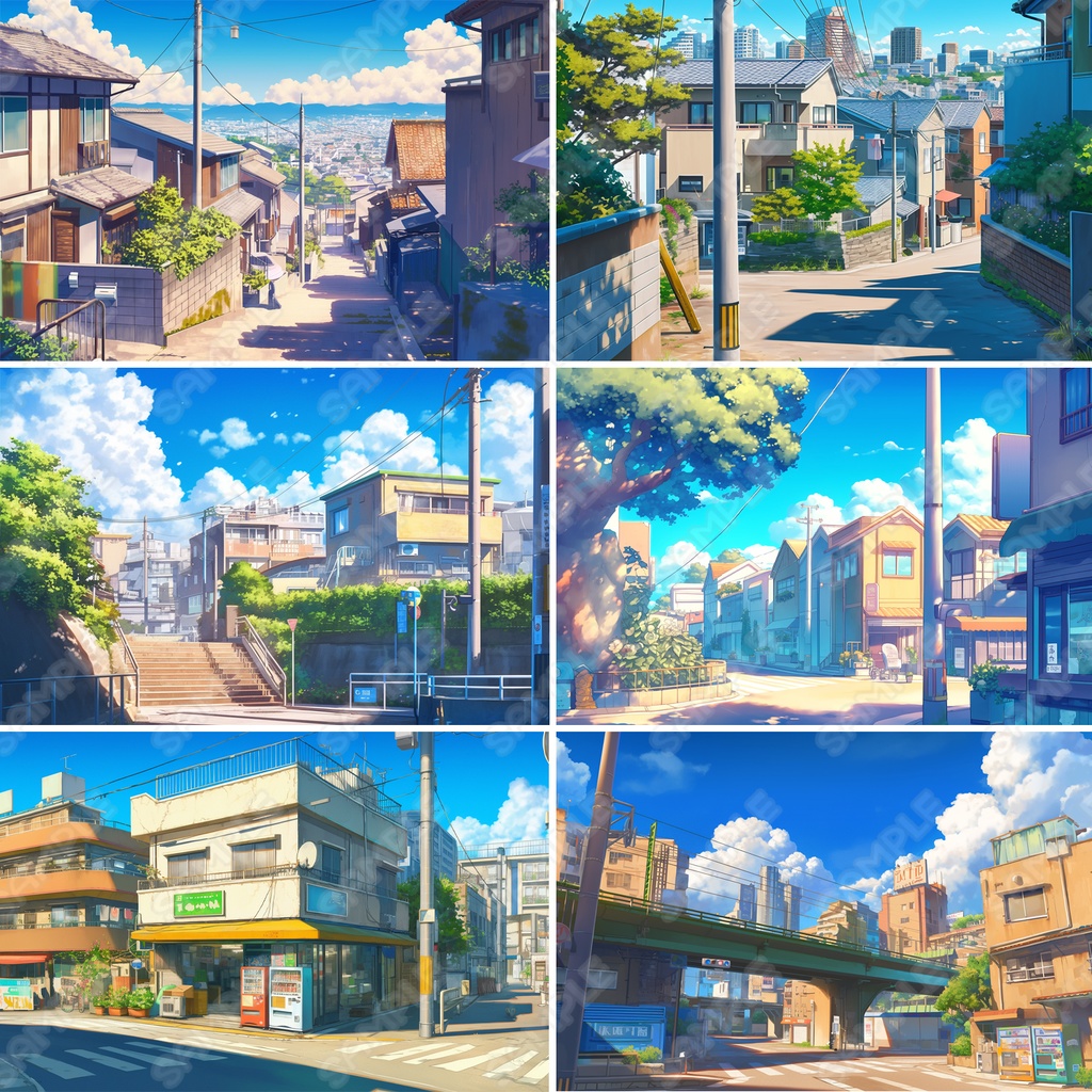 【BG015】住宅街・オフィス街_背景素材_20枚セット