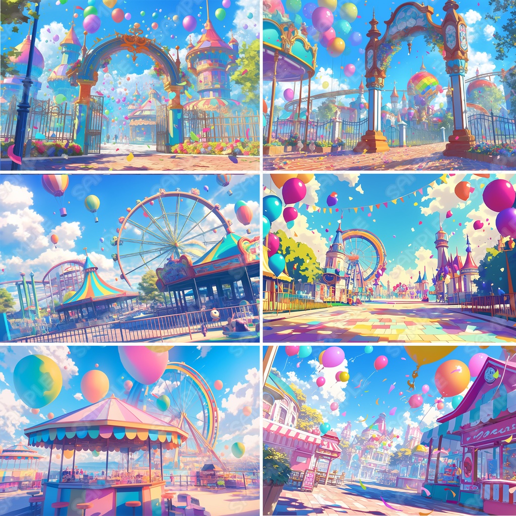 【BG016】遊園地_背景素材_20枚セット