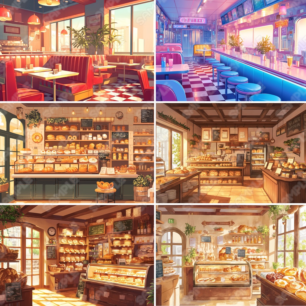 【BG021】カフェ・ベーカリー・ケーキ屋系_背景素材_20枚セット