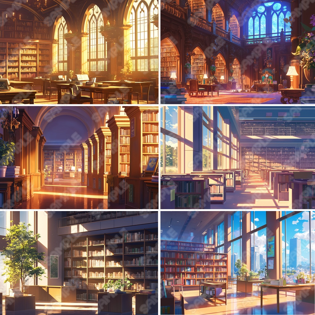 【BG022】図書館・書斎_背景素材_20枚セット【おまけ有】