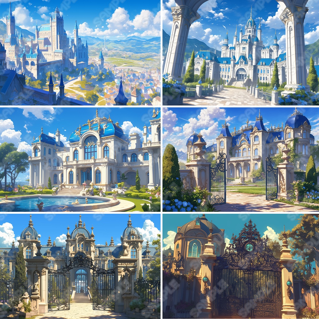 【BG024】洋館・お屋敷・お城_背景素材_20枚セット