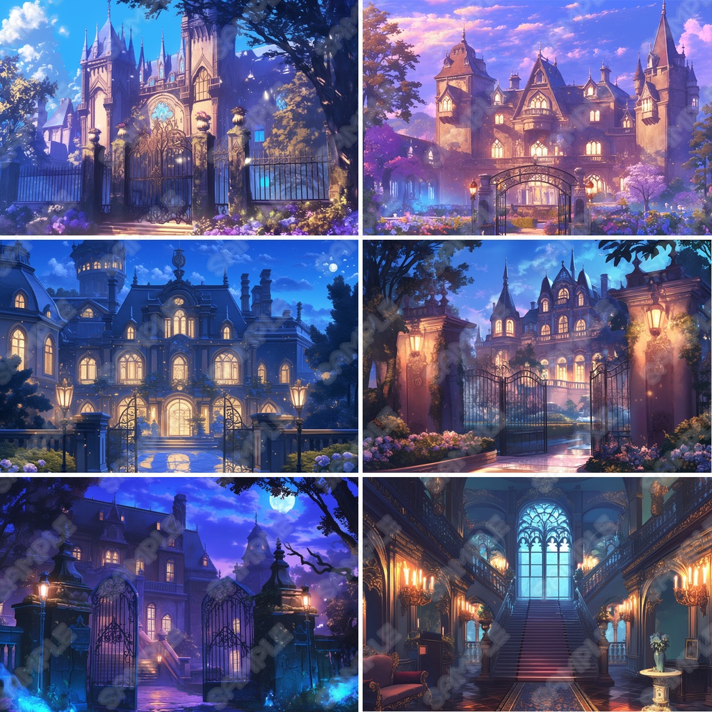 【BG024】洋館・お屋敷・お城_背景素材_20枚セット