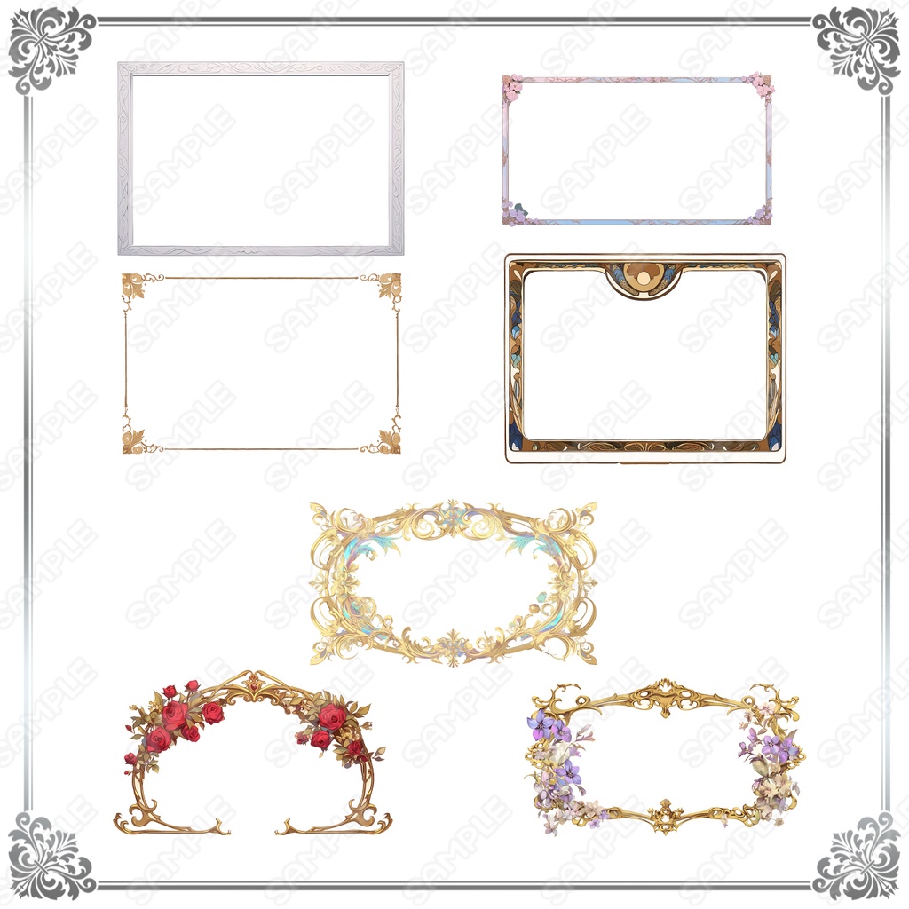 【Item011】額縁・枠系の素材_20種セット