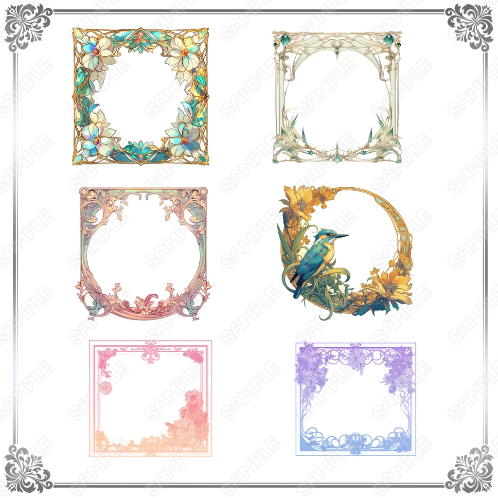 【Item011】額縁・枠系の素材_20種セット