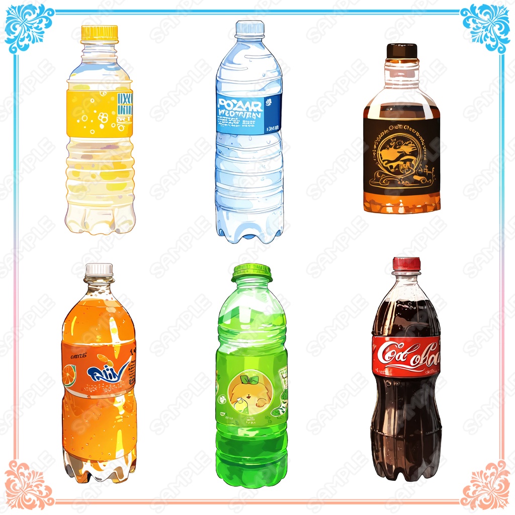 【Item012】ペットボトル・缶・お酒_飲み物系の素材_20種セット