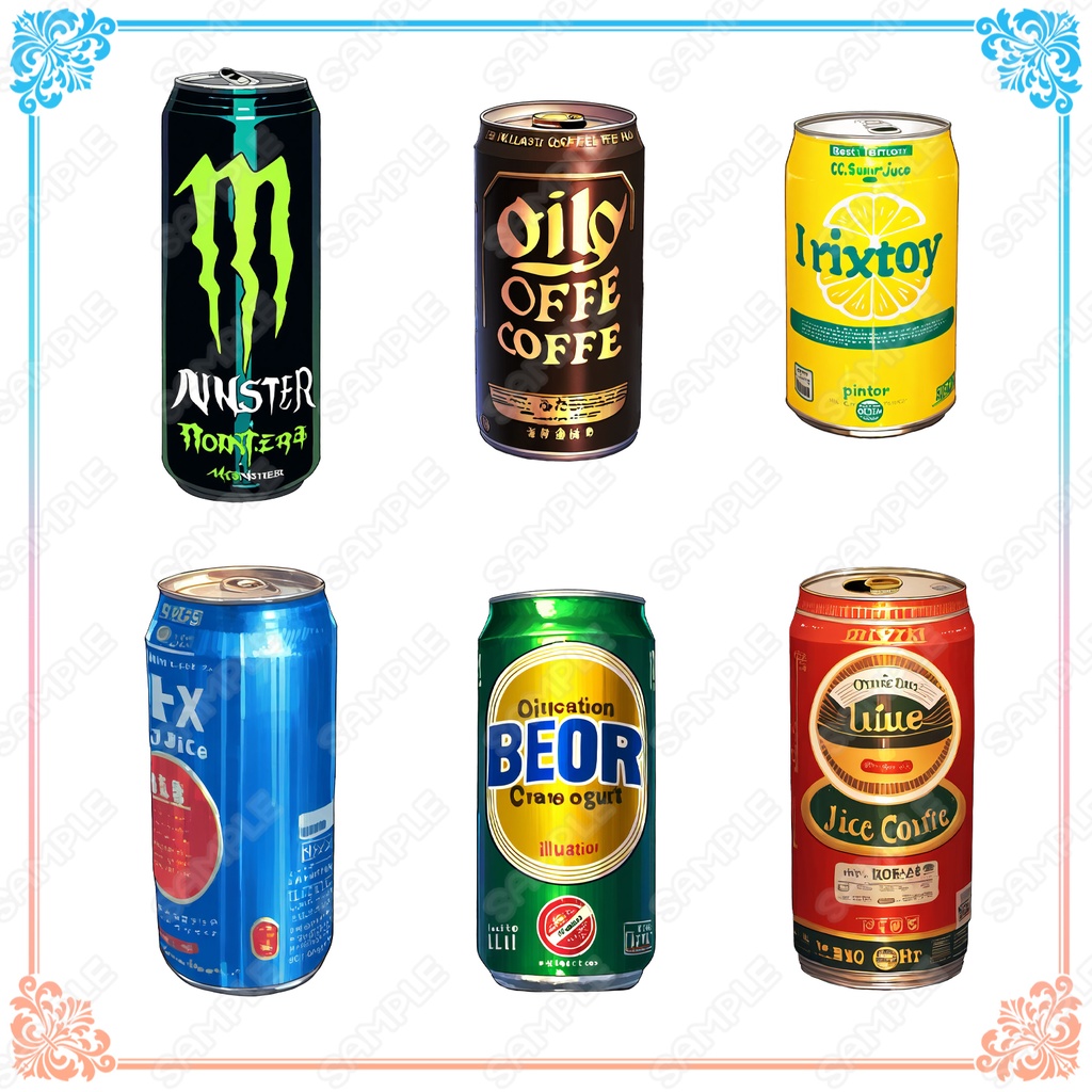 【Item012】ペットボトル・缶・お酒_飲み物系の素材_20種セット