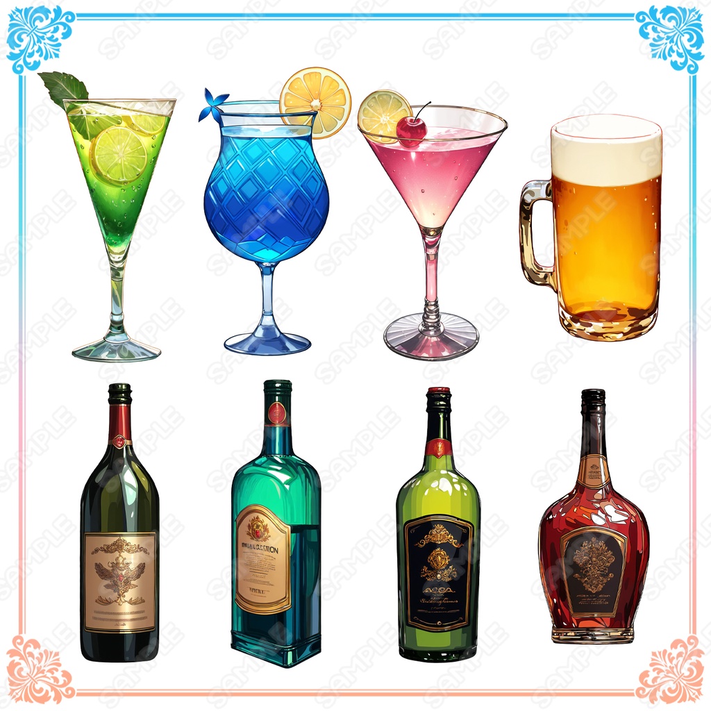 【Item012】ペットボトル・缶・お酒_飲み物系の素材_20種セット