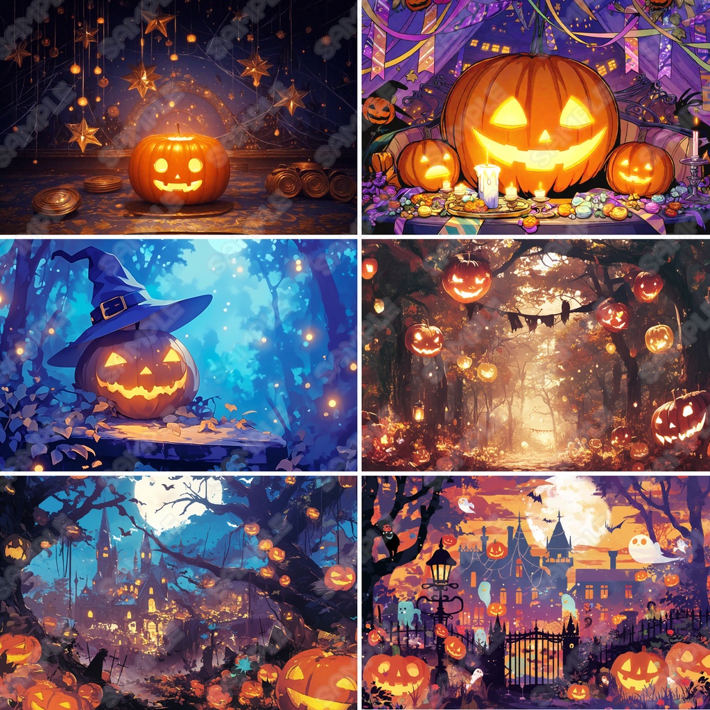 【BG026】ハロウィン風の背景素材_20枚セット