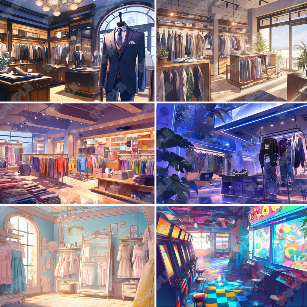 【BG027】ショッピングモール風の背景素材_20枚セット