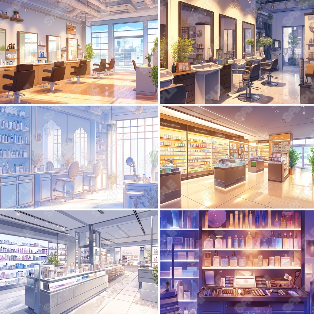 【BG027】ショッピングモール風の背景素材_20枚セット