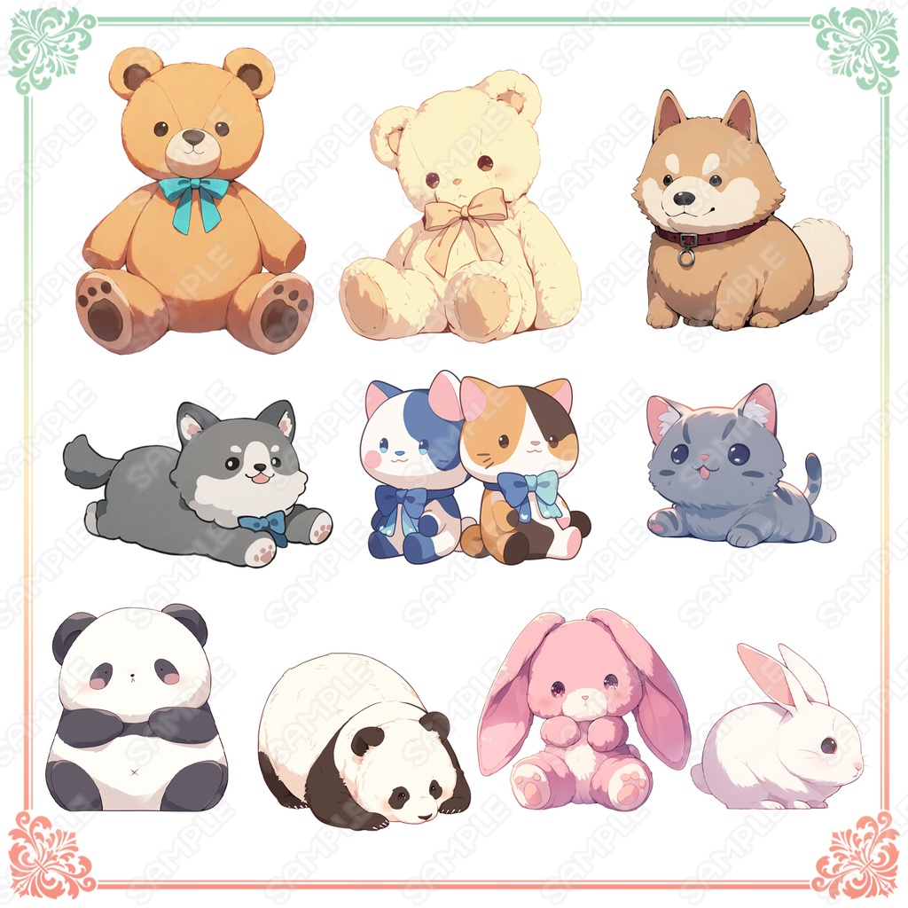 【Item014】動物のぬいぐるみ素材_20種セット