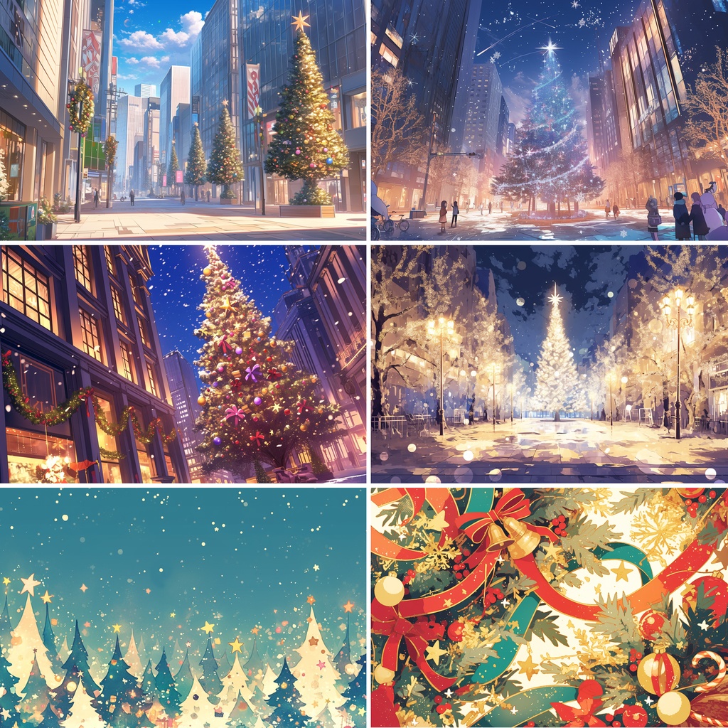 【BG029】クリスマス背景&アイテム素材_30種セット