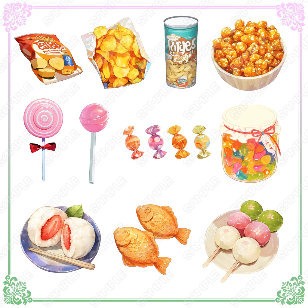 【Item016】お菓子・おやつ素材_20種セット