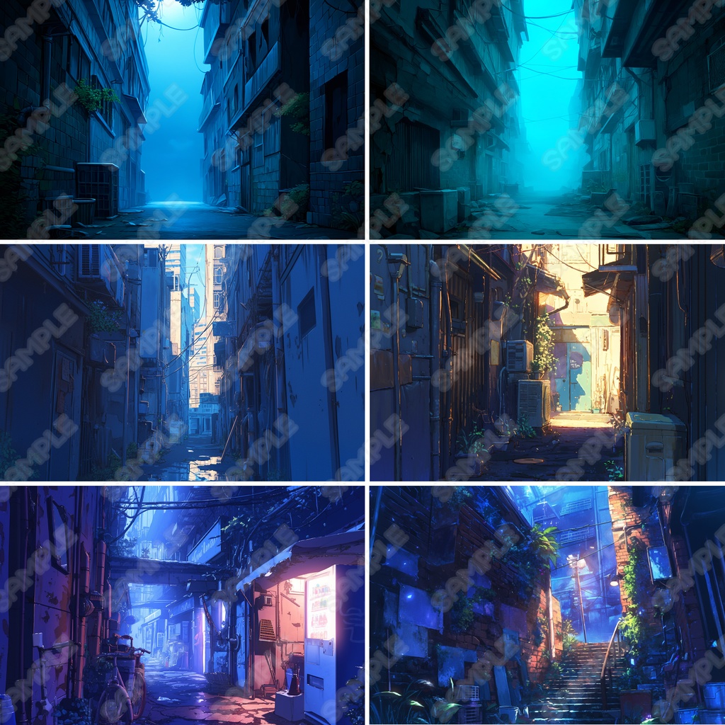 【BG032】路地裏・スラム街っぽい背景素材_20枚セット