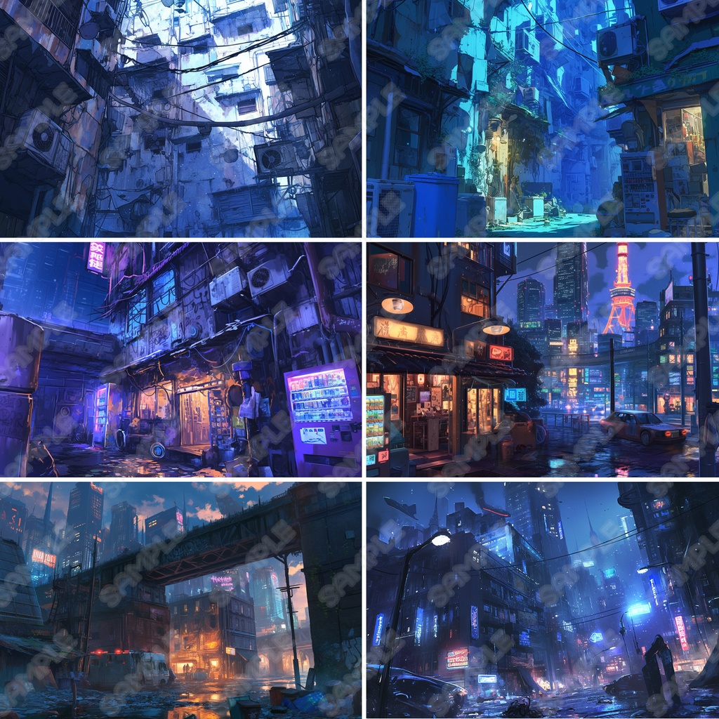 【BG032】路地裏・スラム街っぽい背景素材_20枚セット