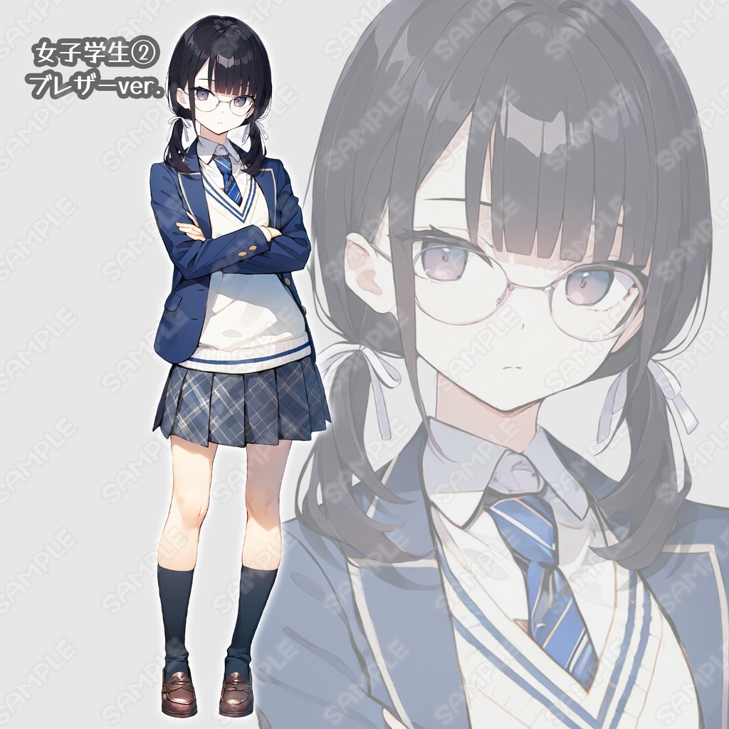 【sChara002】女子学生キャラ素材_3体セット