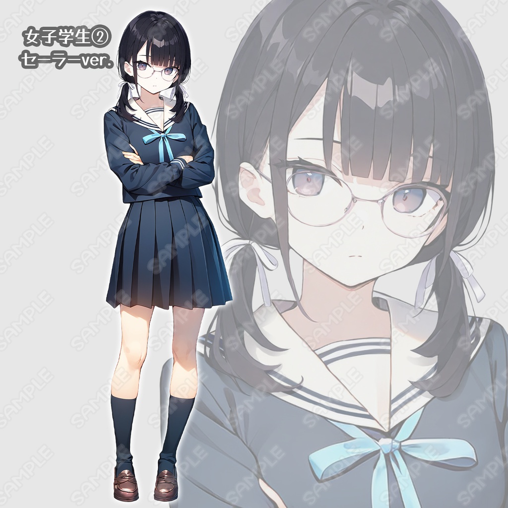 【sChara002】女子学生キャラ素材_3体セット