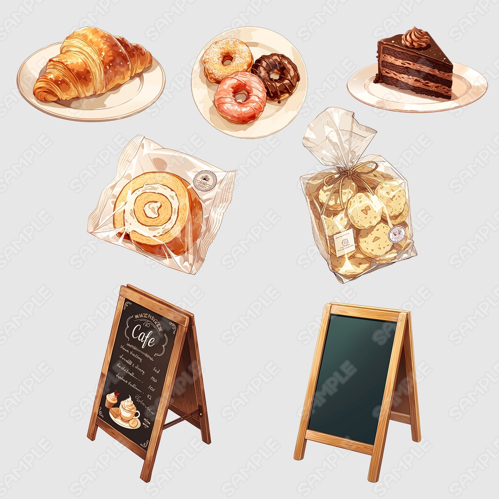 【set003】カフェ風素材_一括セット
