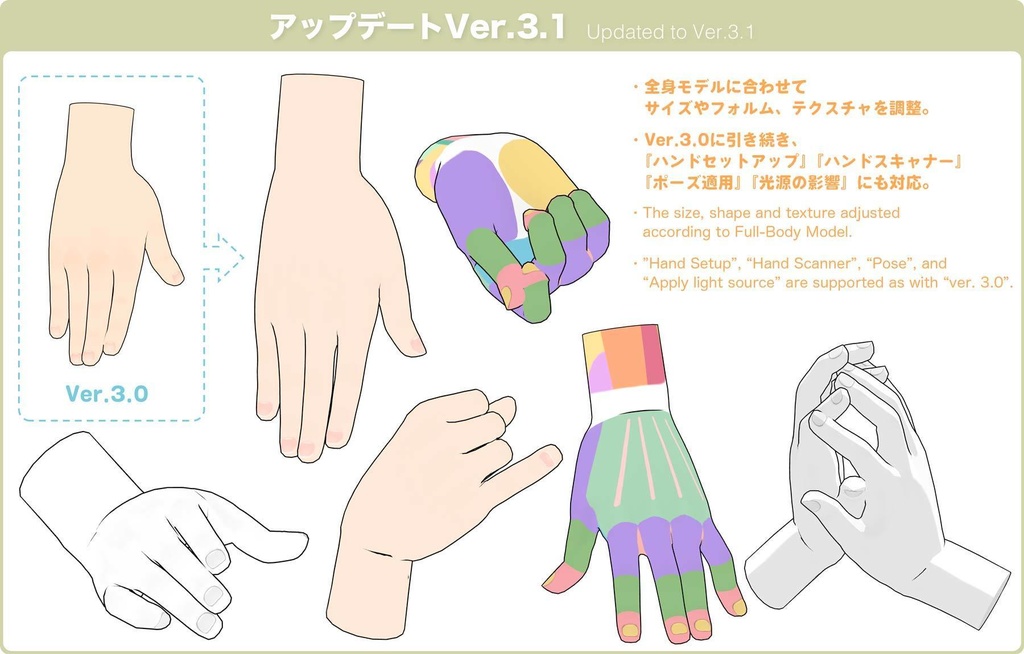 【3D】子供の手 Ver.3.1 for CLIP STUDIO PAINT