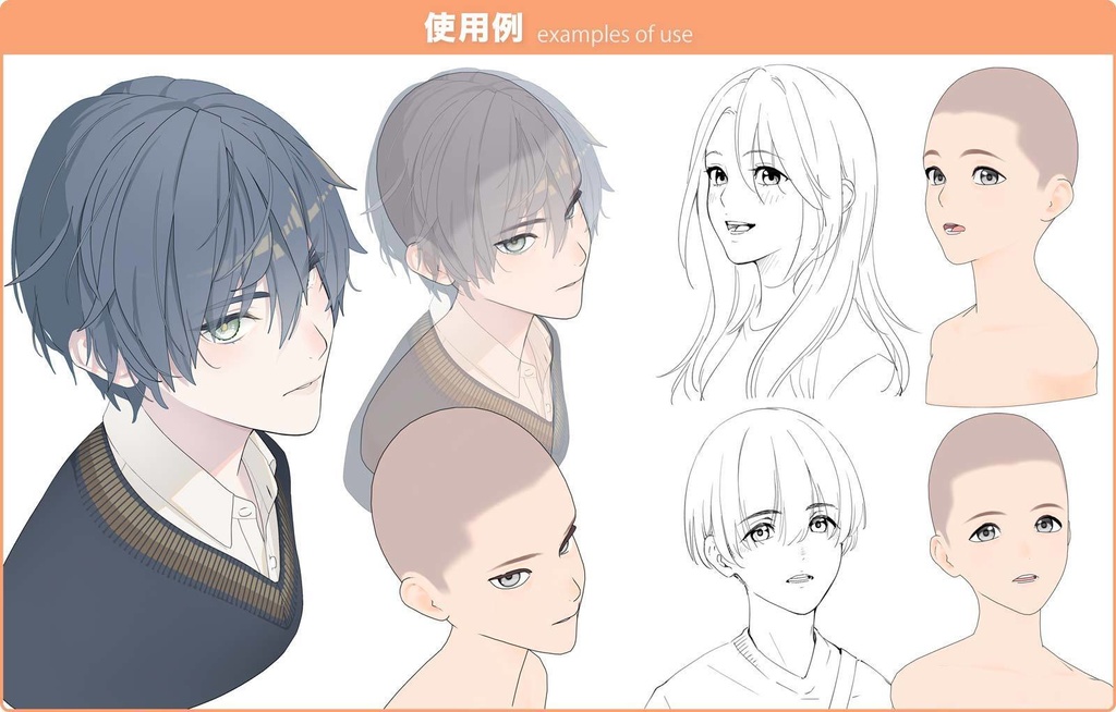 【3D】青年の顔 Ver.2 for CLIP STUDIO PAINT