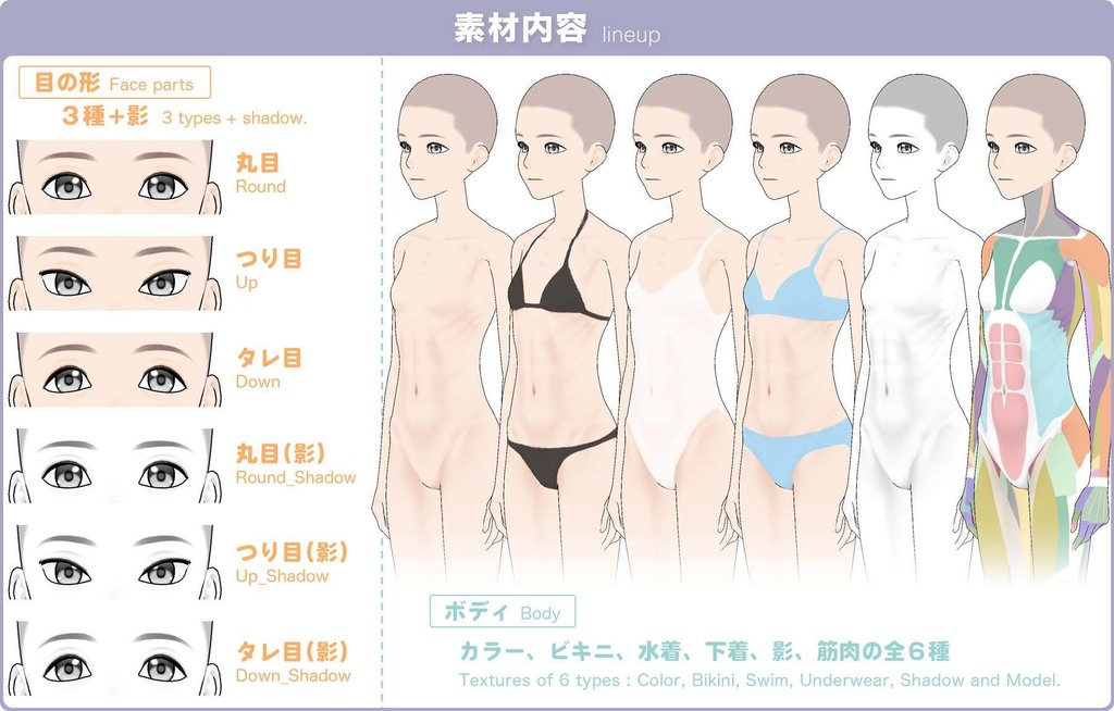 【3D】スレンダーな全身モデル for CLIP STUDIO PAINT