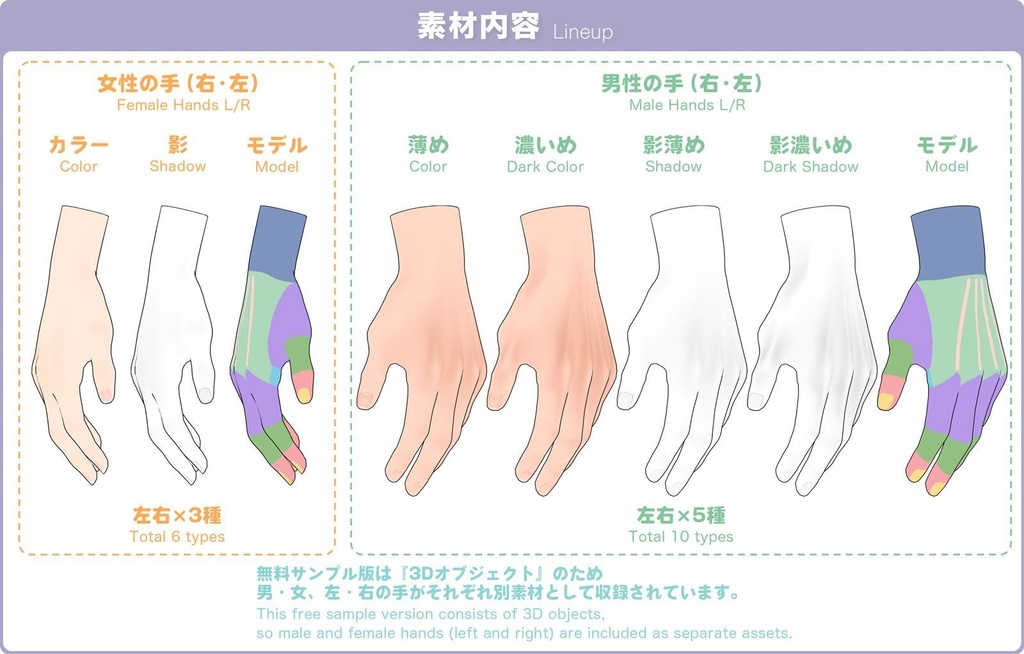 【無料】3Dの手 サンプル版
