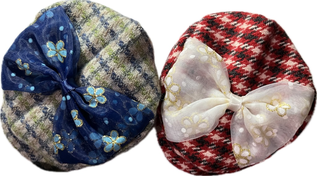 ハンチング帽 ウール素材(リボン付)